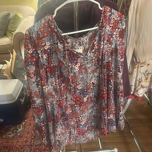 Floral patterned blouse from local boutique